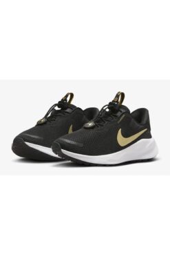 Nike Revolution 7 Easyon Siyah Metalik Altın Kadın Ayakkabı