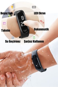 tutkanstore Erkek Saati Kadın Saati Dokunmatik Dijital Su Geçirmez Unisex Kol Saati Aksesuar (AKILLI SAAT DEĞİL)