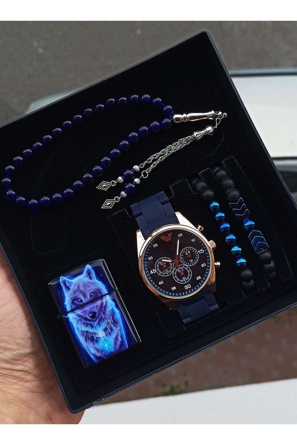 Spectrum Erkek Kol Saati Kombini Mavi Renk Mavi Kurt Çakmaklı