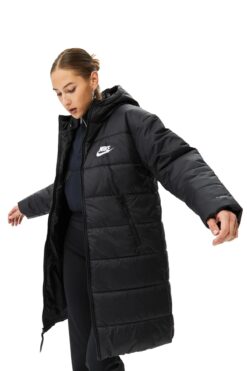 Nike Sportswear Therma-fit Hoodie Parka Kadın Siyah Mont Bol Kesim Geniş Kalıp! Dx1798-010
