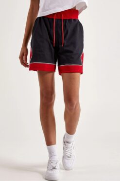 Nike Jordan Sport Diamond Loose Fit Shorts Kadın Geniş Kalıp Şort Siyah Kırmızı