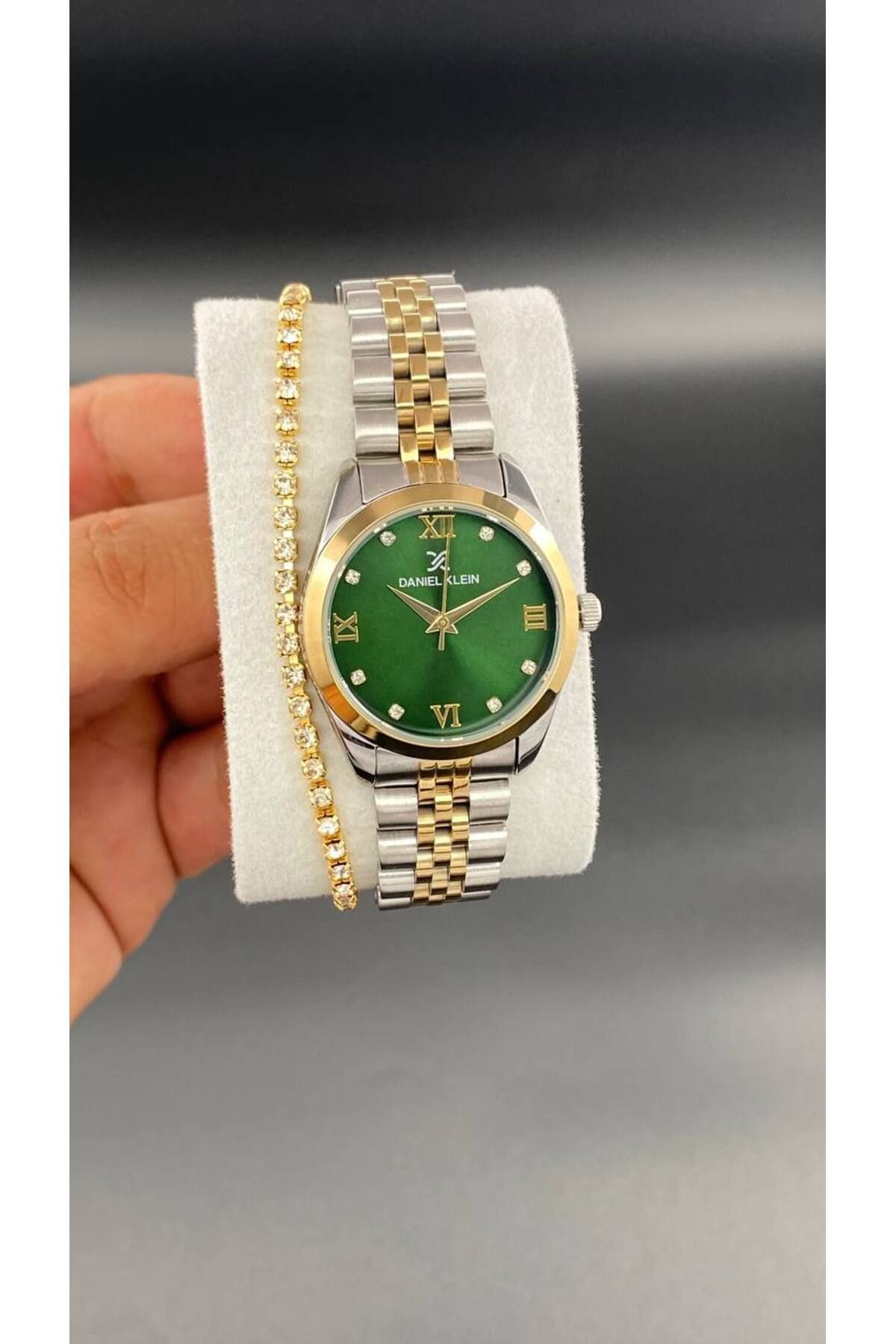 Daniel Klein Kadın Kol Saati Çelik kordon 3 ATM Su Geçirmez Gold Gümüş Yeşil Renk