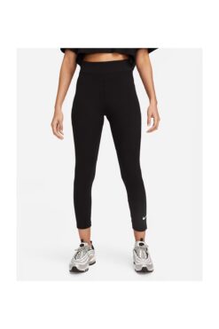 Nike Siyah - Gri - Gümüş Kadın Dar Paça Slim Fit Tayt DV7789-010 W NSW NK CLSC HR 7/8 TIG