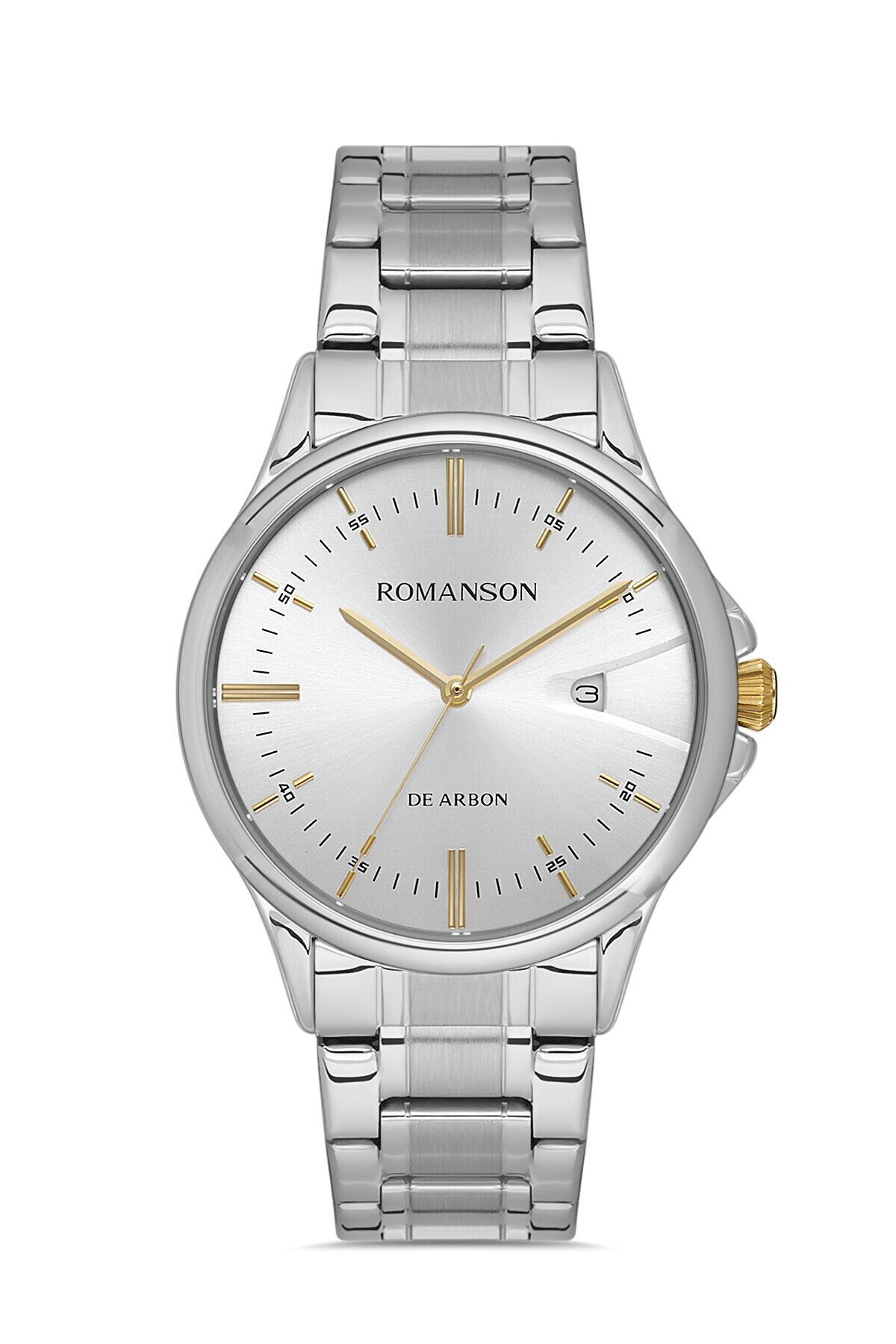 Romanson Ca5a10mmwca1r2 Çelik Kordon Gümüş Renk Takvimli Erkek Kol Saati