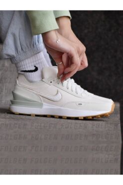 Nike Waffle One SE Phantom/Light Silver Leather Sneaker Deri Krem Günlük Spor Ayakkabı