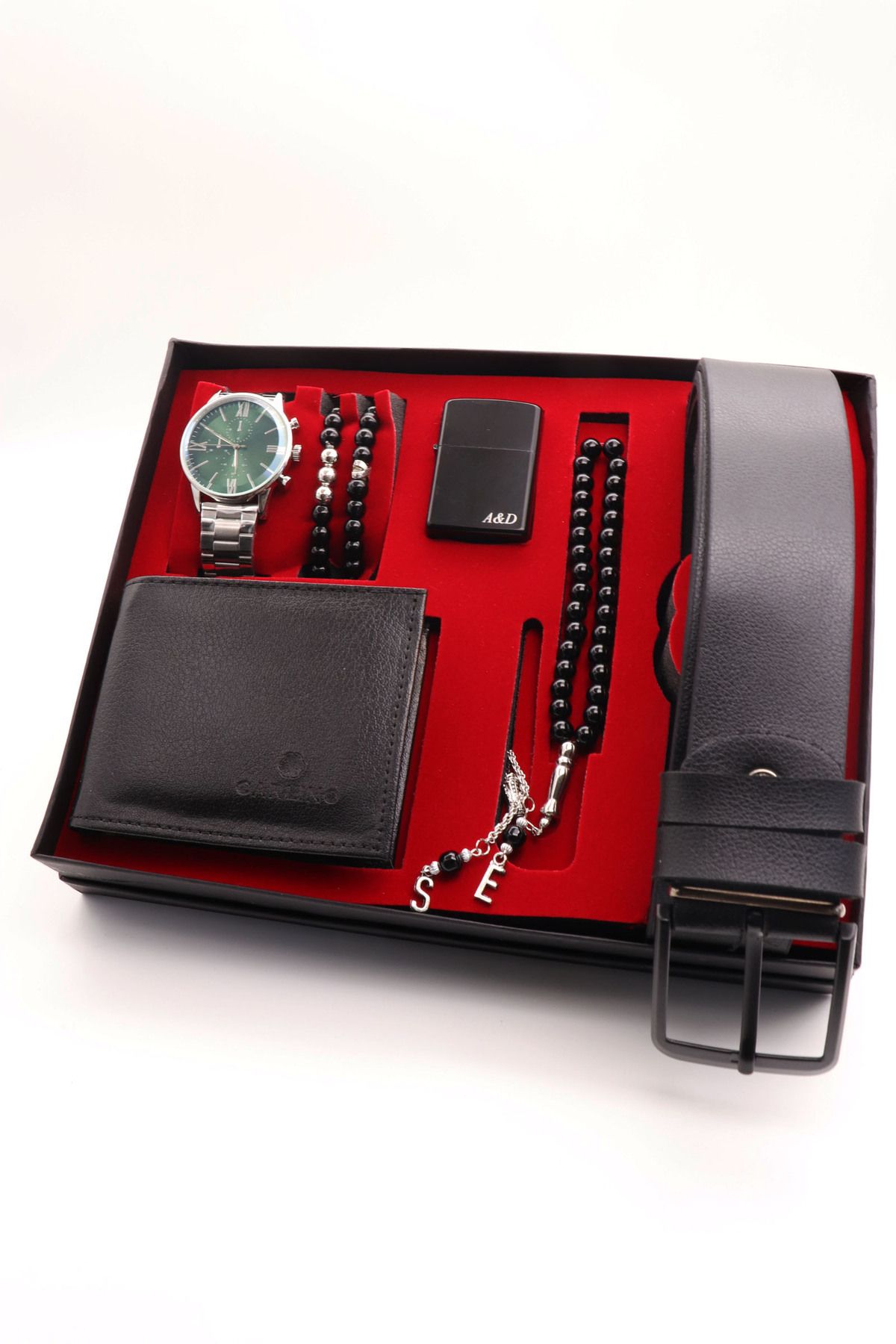 Northwatch Kişiye Özel Metal Erkek Saat, Özel Çakmak , Kemer , Cüzdan Bileklik Ve Tesbih Seti