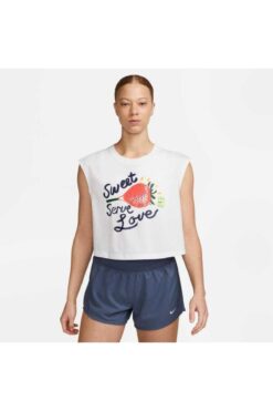 Nike FB8838 Dri Fit Tank Wimbledon Beyaz Kadın Atlet