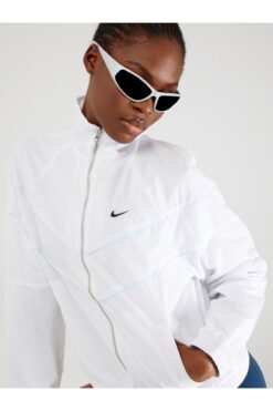 Nike Sportswear Essentials Windrunner Loose UV Woven Lined Full-Zip Beyaz Kadın Yağmurluk/Ceket