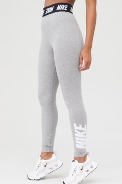 Nike Sportswear Yüksel Belli Gri Spor Tayt