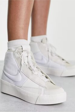 Nike Blazer Mid Victory Beyaz-Bej Kadın Deri Günlük Spor Ayakkabı