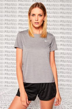 Nike Miler Dri Fit Tee Sırt Hava Panelli Koşu Spor Antrenman Tişörtü Gri