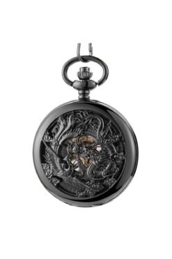 valkyrie Ejderha Motifli Mekanik Iskelet Cep Saati Köstekli Saat Kurmalı Pilsiz