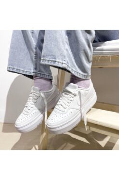 Nike W Court Vision Alta Ltr Kadın Yüksek Taban Spor Ayakkabı Beyaz Sneaker