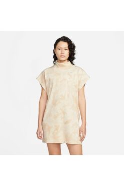 Nike Sportswear Wash Jersey Kadın Krem Elbise