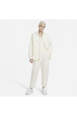 Nike Nsw Icon Clash Windrunner Canvas Hoodie Kadın Ceket Krem