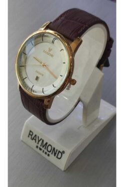 Raymond Erkek Deri Rosegold -kahverengi Kol Saati