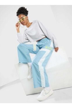 Nike Woven Os Pant High-Waisted Mavi Kadın Eşofman Altı