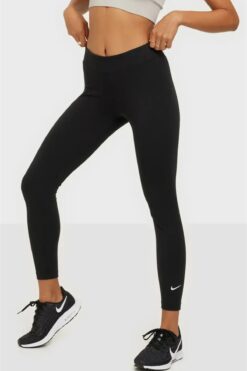 Nike Dri-Fit Nsw Essential 7/8 Leggins Normal Belli Siyah Kadın Spor Tayt
