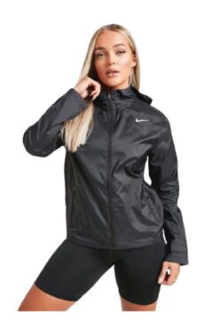 Nike Essential Running Full-Zip Hoodie Siyah Kadın Koşu Ceketi ve Yağmurluk