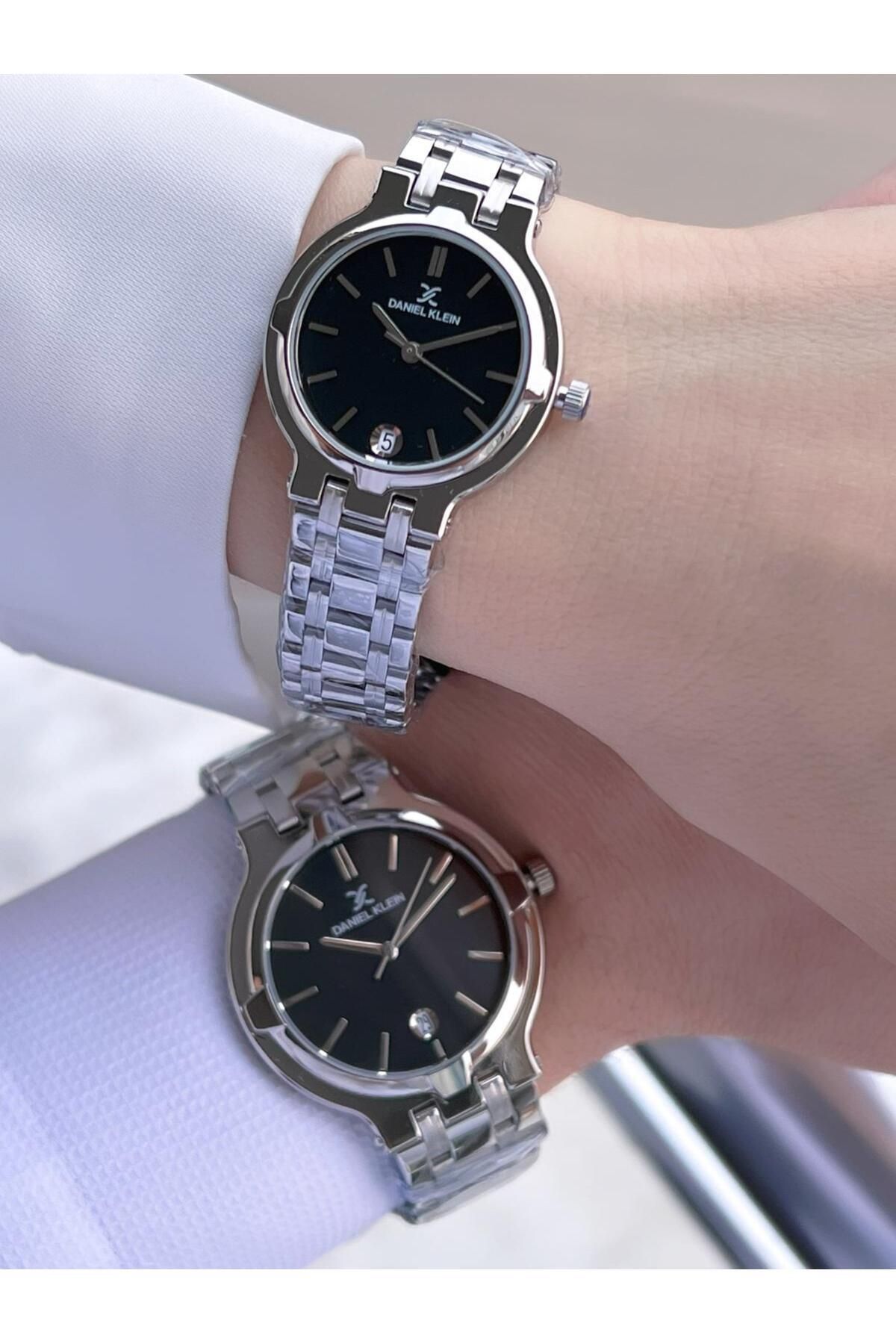 Daniel Klein Çelik Kordon Takvimli Kadran 3 Atm 2 Yıl Garantili Sevgili Kombini Çift Saati B13908X6 - Görsel 3