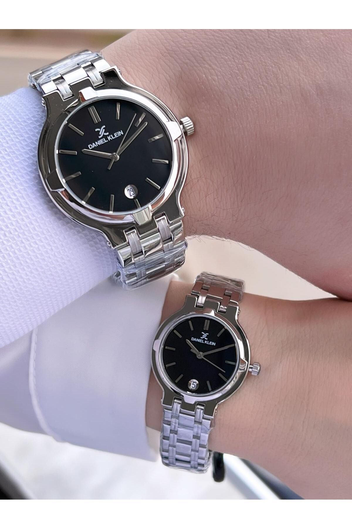 Daniel Klein Çelik Kordon Takvimli Kadran 3 Atm 2 Yıl Garantili Sevgili Kombini Çift Saati B13908X6 - Görsel 4