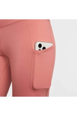 Nike Kadın Yüksek Belli Kısa Biker Tayt Gül Kurusu Renk  DRY Fİt
