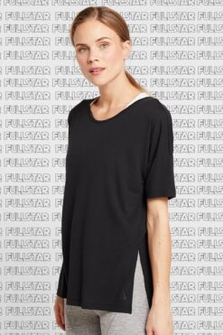 Nike Yoga Dri Fit Tee Black Solmaya Dayanıklı Dökümlü Rahat Tişört Siyah