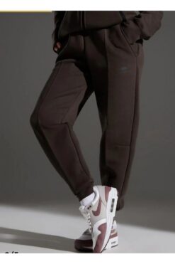 Nike Sportswear Tech Fleece Mid-Rise Kadın kahverengi eşofman altı ASLAN SPORT
