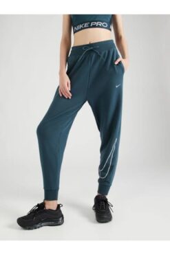 Nike Dri-Fit One High-Waisted 7/8 French Terry Training Yeşil Kadın Eşofman Altı