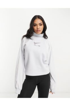 Nike Sportswear Air Cord Fleece Top  Gri Kadın Sweatshirt