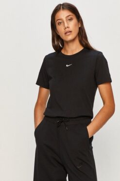 Nike Essential Crew Fit Tee Black T-shirt Fit Kalıp Pamuklu Tişört Siyah