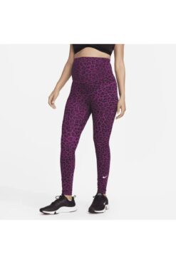 Nike One (M) Women's Leoparlı Yüksel Bel Hamile Kadın Tayt DQ5544-503