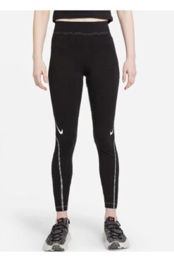 Nike Sportswear Swoosh Grafikli Yüksek Belli Kadın Taytı Dd5588-010