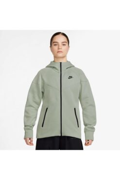 Nike Tech Fleece Windrunner Full-zip Hoodie Su Yeşili  Kadın Sweatshrit
