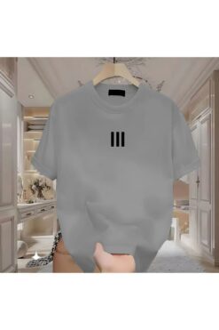 BİKOMBİNE 3 Çizgi Baskılı Beyaz Erkek Tshirt