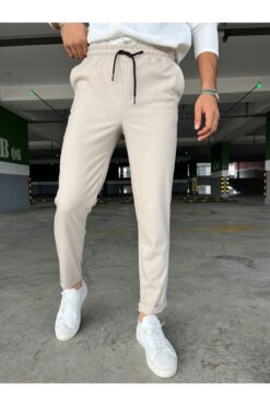 hello7 Erkek jogger Beli Lastikli Bağcıklı lastik Paça pantolon