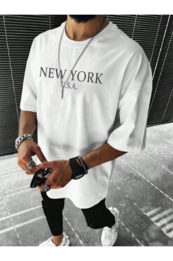 BENROMA Sepette 6 Ve Üzeri Alımlarda 1 Tişört Hediyedir - New York Baskılı Oversize Unisex Tişört