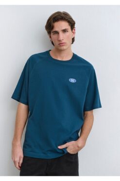 Mavi Logo Baskılı Tişört Loose Fit / Bol Rahat Kesim 0612550-70764