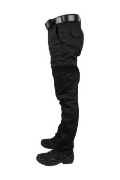 MY TEKSTİL Erkek Kargo Pantolon Likralı Slim Fit Siyah Düz Paça