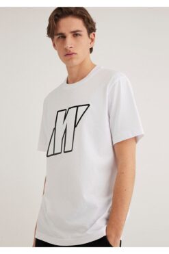 Mavi Pro Logo Baskılı Beyaz Tişört Regular Fit / Normal Kesim 0612425-620