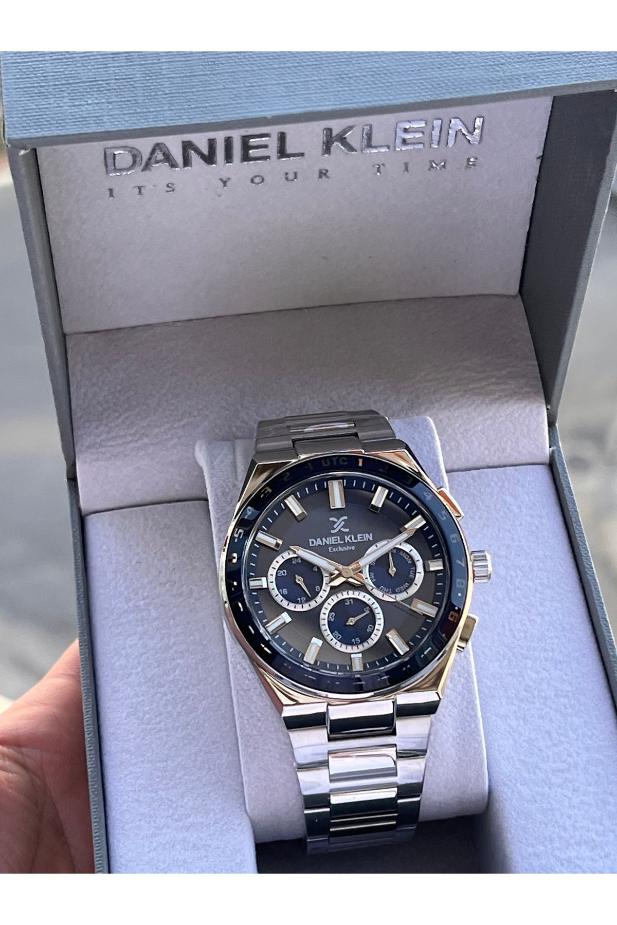 Daniel Klein Özel Deri Kutulu Çelik Kordon Iç Fonksiyonları Aktif 3 Atm Suya Dayanıklı Erkek Kol Saati