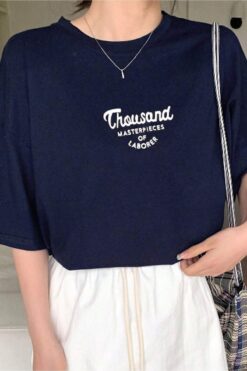 CLAYES Thousand Süprem T-Shirt - Beyaz Baskılı Oversize Bisiklet Yaka Kısa Kol Tişört