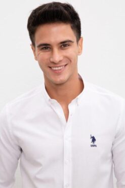 U.S. Polo Assn. Erkek Beyaz Uzun Kollu Gömlek