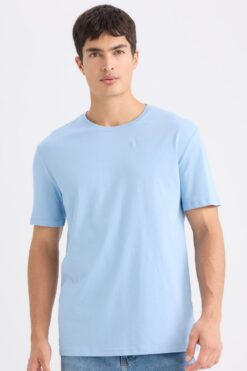 DeFacto New Regular Fit Bisiklet Yaka Basic Düz Kısa Kollu Tişört E1091AXNS