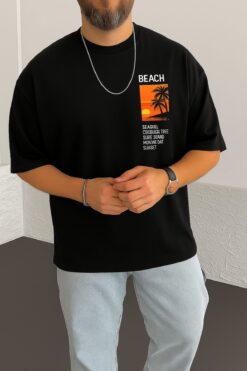 BENROMA Sepette 6 Ve Üzeri Alımlarda 1 Tişört Hediyedir - Beach Baskılı Oversize Unisex Tişört