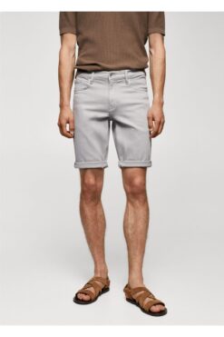 MANGO Man Slim fit kot bermuda şort