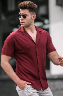 Madmext Bordo Erkek Gömlek 5500