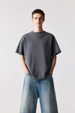 Pull & Bear Kısa kollu basic pamuklu t-shirt