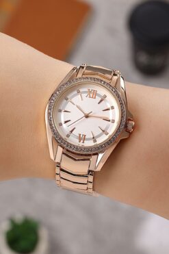 polo55.sport.1855 Klasik Tasarım Taşlı Metal Kordon Unisex Kol Saati