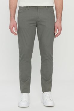 AC&Co / Altınyıldız Classics Erkek Haki Pamuklu Slim Fit Dar Kesim 5 Cep Esnek Casual Pantolon